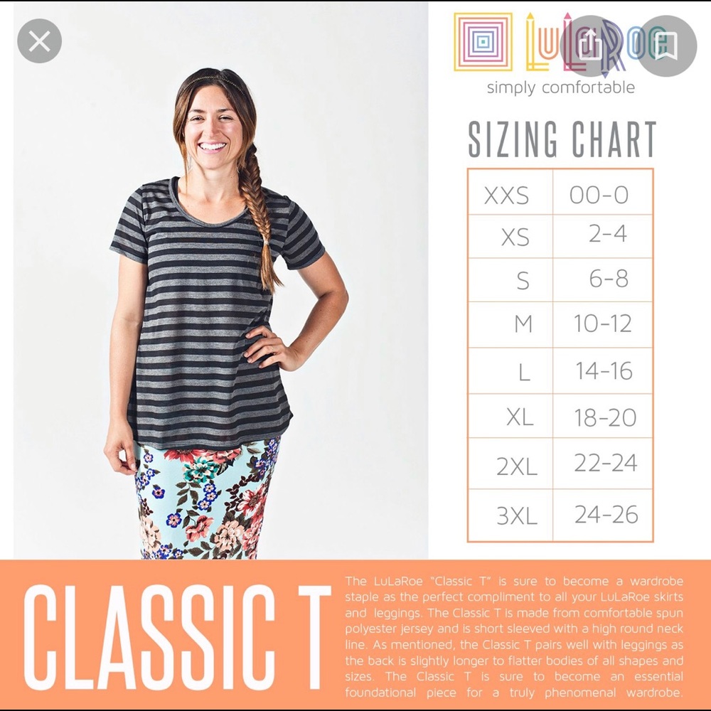 NWT Lularoe Classic Tee - Picture 2 of 5